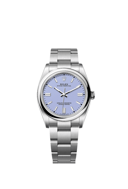 Unworn 2025, Rolex Oyster Perpetual, Oystersteel 36mm, Lavender dial, Domed Oyster, Ref# 126000-0013, box and papers