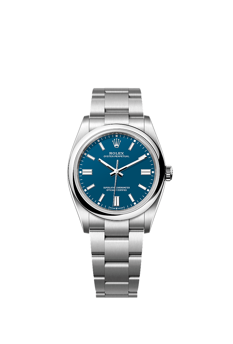 Unworn 2025, Rolex Oyster Perpetual, Oystersteel 36mm, Blue dial, Domed Oyster, Ref# 126000-0015, box and papers