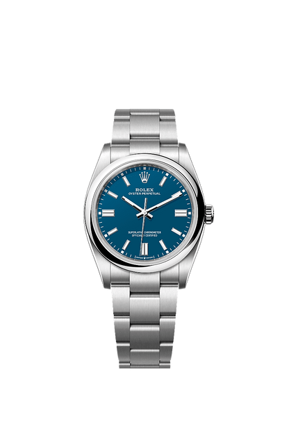 Unworn 2025, Rolex Oyster Perpetual, Oystersteel 36mm, Blue dial, Domed Oyster, Ref# 126000-0015, box and papers
