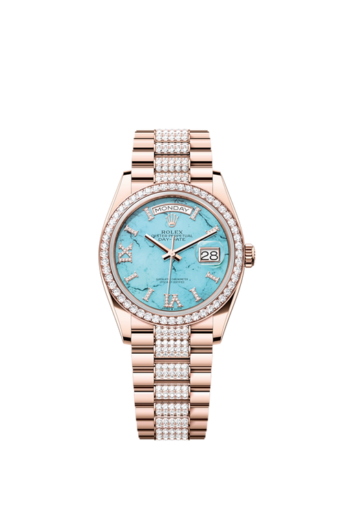 Rolex Day-Date 36, 18k Everose Gold with Diamond-set, 36mm, Ref# 128345rbr-0065