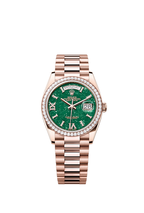 Rolex Day-Date 36, 18k Everose Gold with Diamond-set, 36mm, Ref# 128345rbr-0068