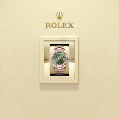 Unworn 2025, Rolex Day-Date 36, 18k Everose Gold and Diamond-set, 36mm, Ref# 128345rbr-0085, box and papers