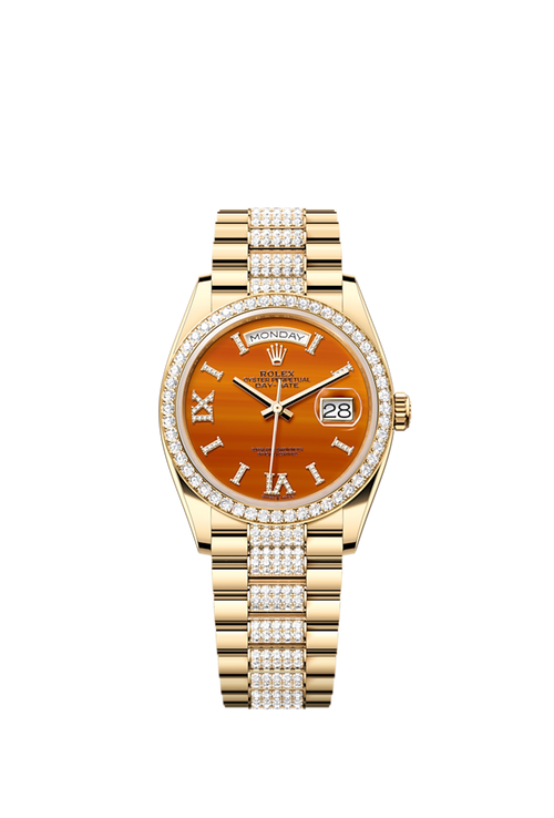 Rolex Day-Date 36, 18k Yellow Gold with Diamond-set, 36mm, Ref# 128348rbr-0050