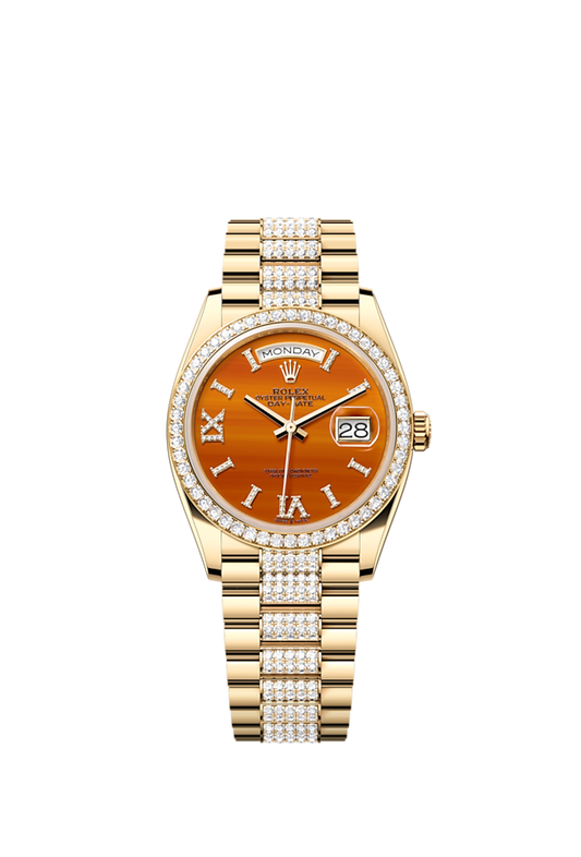 Rolex Day-Date 36, 18k Yellow Gold with Diamond-set, 36mm, Ref# 128348rbr-0050