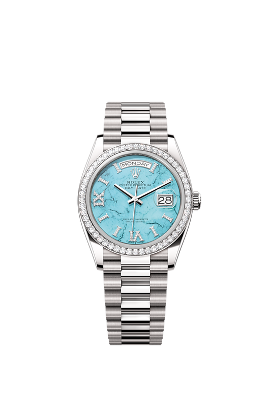 Rolex Day-Date 36, 18k White Gold with Diamond-set , 36mm, Ref# 128349rbr-0031