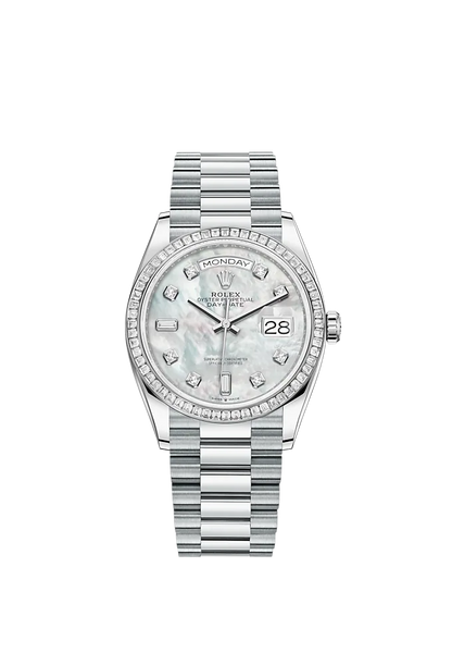 Rolex Day-Date, 36mm, Platinum and Diamonds, Ref# 128396tbr-0005