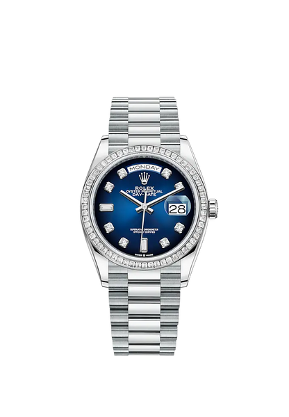 Rolex Day-Date, 36mm, Platinum and Diamonds, Ref# 128396tbr-0008