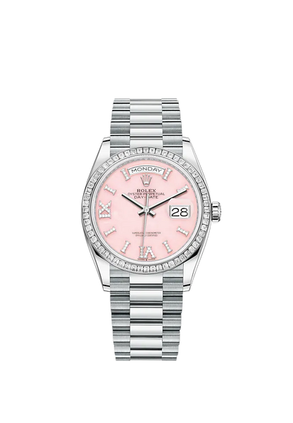 Rolex Day-Date, 36mm, Platinum and Diamonds, Ref# 128396tbr-0009