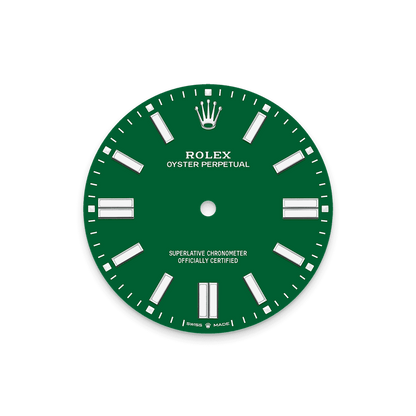 Unworn 2025, Rolex Oyster Perpetual, Oystersteel 41mm, Green dial, Domed Oyster, Ref# 134300-0004, box and papers