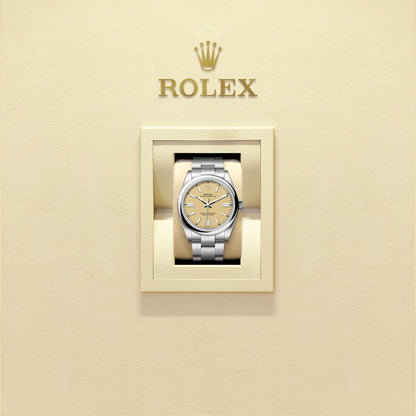 Unworn 2025, Rolex Oyster Perpetual, Oystersteel 41mm, Beige dial, Domed Oyster, Ref# 134300-0007, box and papers