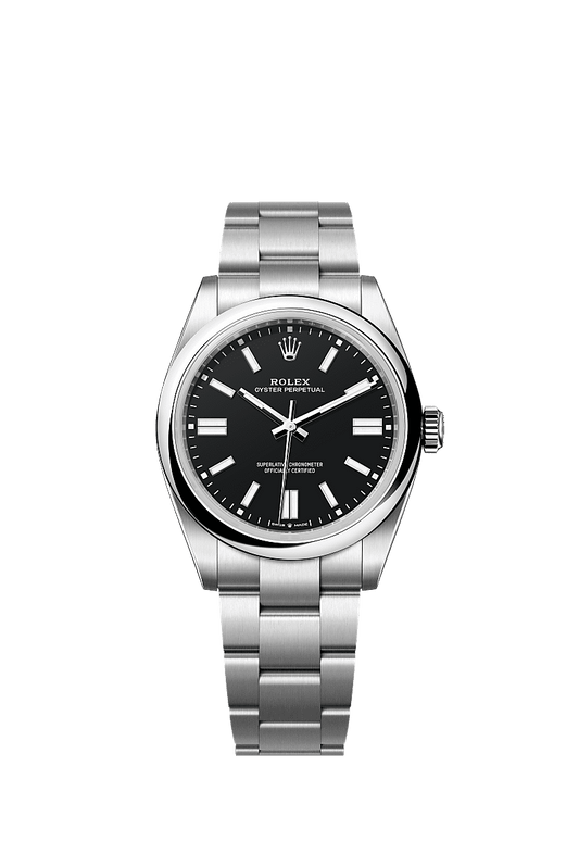 Unworn 2025, Rolex Oyster Perpetual, Oystersteel 41mm, Black dial, Domed Oyster, Ref# 134300-0008, box and papers