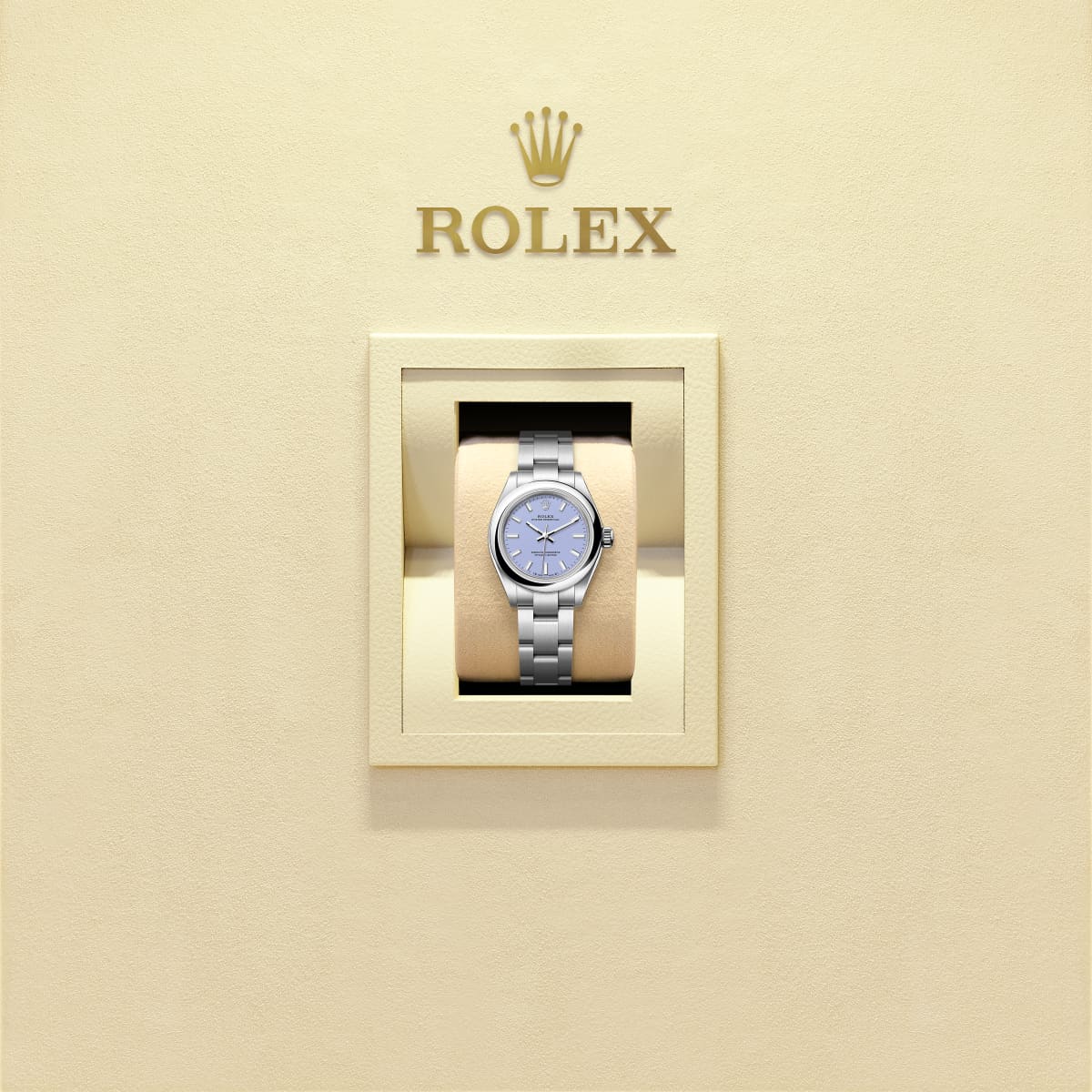 Unworn 2025, Rolex Oyster Perpetual, Oystersteel, 31mm, Lavender dial, Domed Oyster, Ref# 277200-0014, box and papers