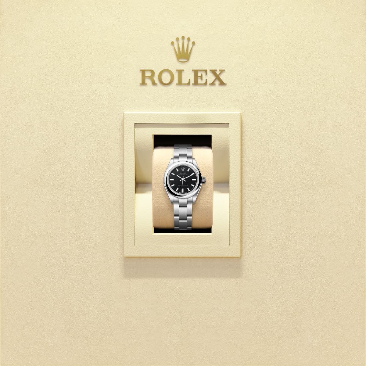 Unworn 2025, Rolex Oyster Perpetual, Oystersteel, 28mm, Black dial, Domed Oyster, Ref# 276200-0010, box and papers