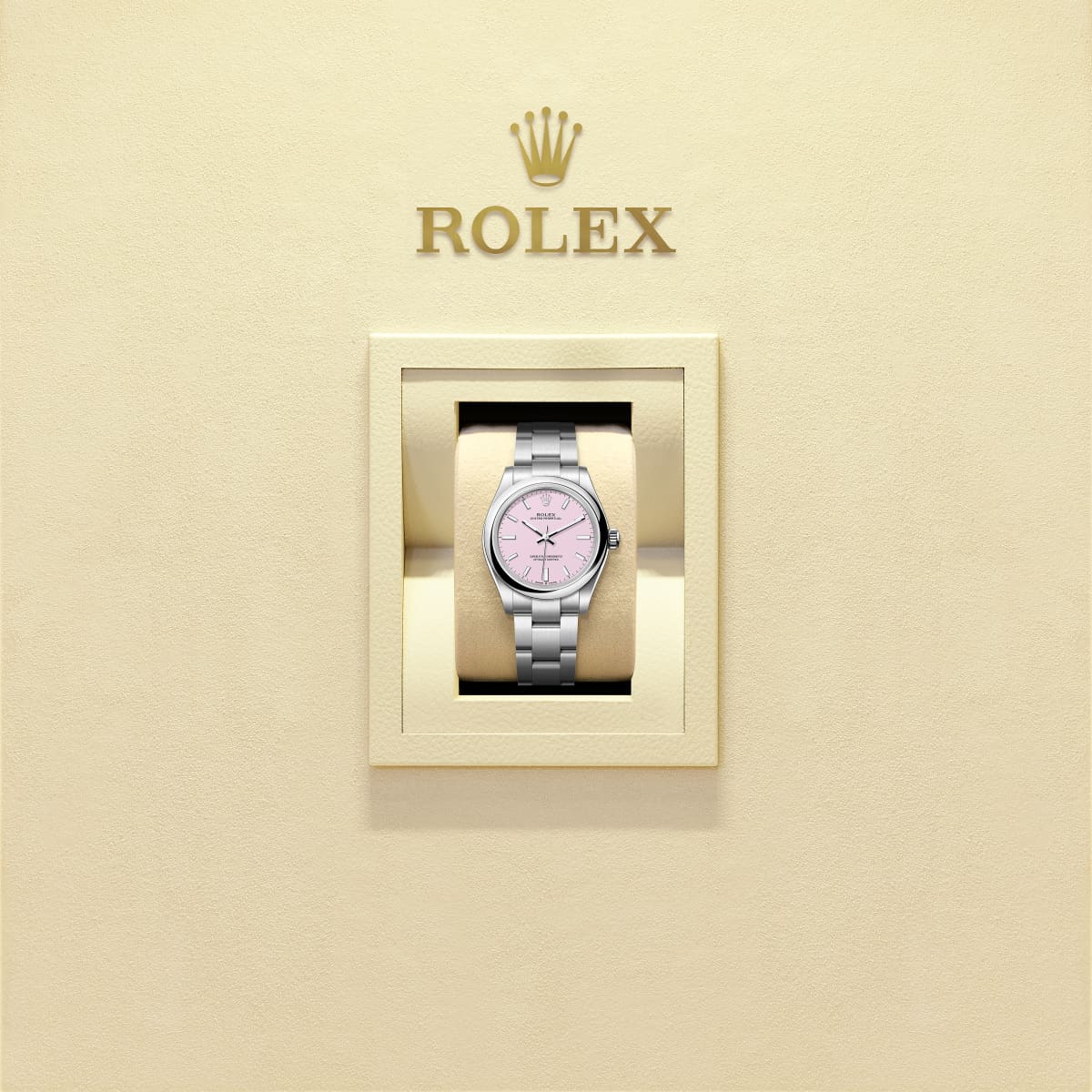 Unworn 2025, Rolex Oyster Perpetual, Oystersteel, 31mm, Candy pink dial, Domed Oyster, Ref# 277200-0009, box and papers
