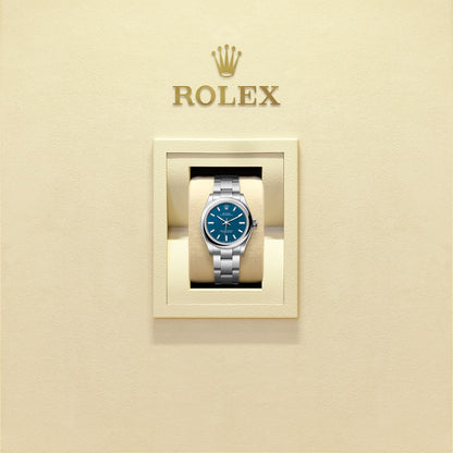Unworn 2025, Rolex Oyster Perpetual, Oystersteel, 31mm, Blue dial, Domed Oyster, Ref# 277200-0017, box and papers