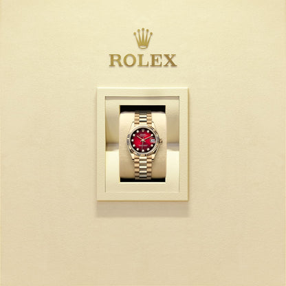 Unworn 2025, Rolex Datejust 31, 18k Yellow Gold, Diamonds, Ref# 278278-0049, box and papers