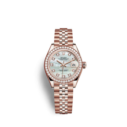 Rolex Lady-Datejust 28, 18kt Everose Gold and diamonds, Ref# 279135RBR-0019