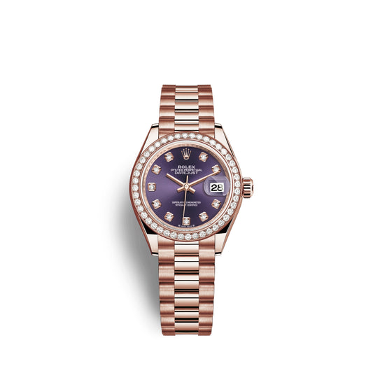 Rolex Lady-Datejust 28, 18kt Everose Gold and diamonds, Ref# 279135RBR-0020
