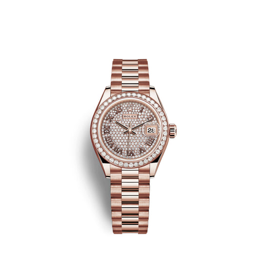 Rolex Lady-Datejust 28, 18kt Everose Gold and diamonds, Ref# 279135RBR-0021