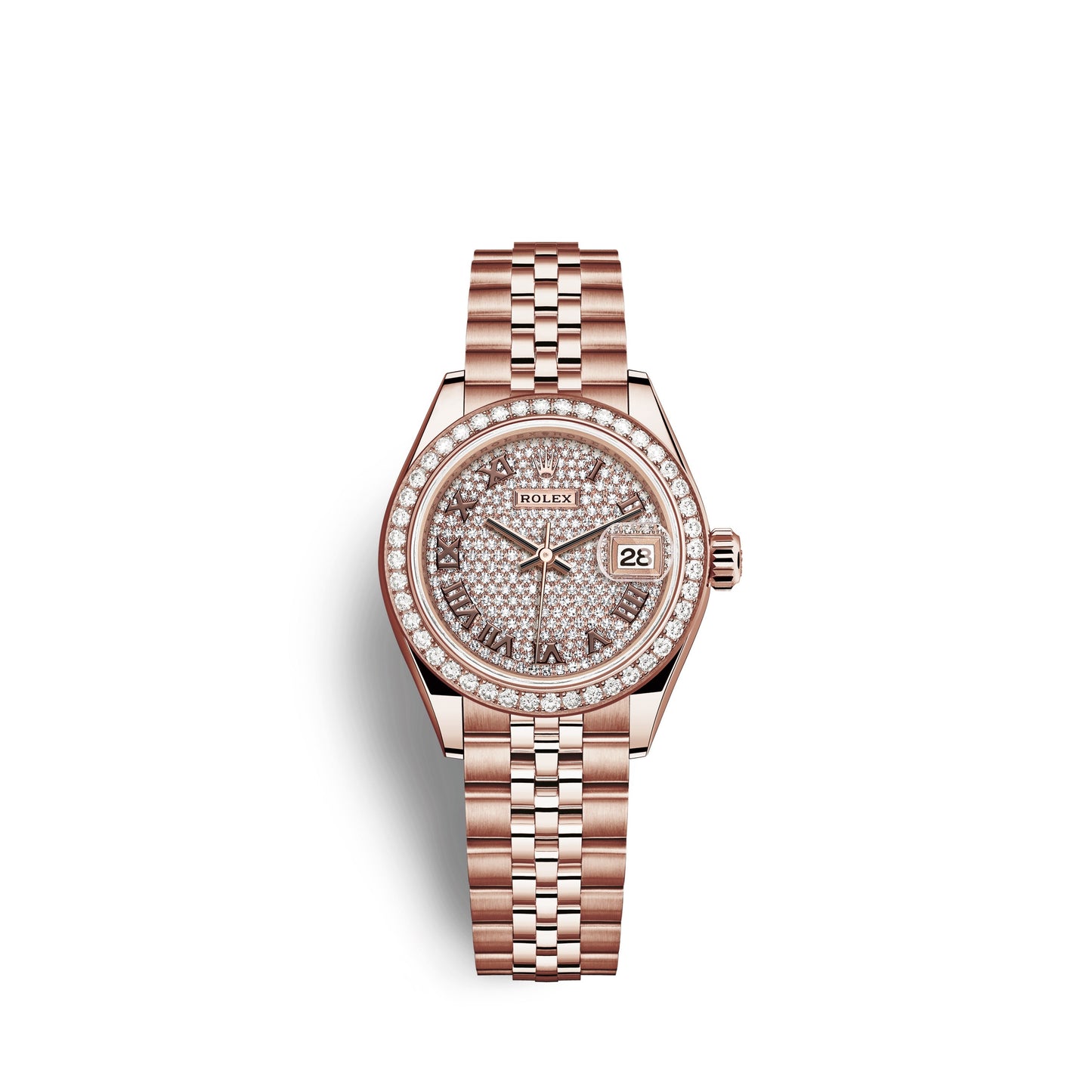 Rolex Lady-Datejust 28, 18kt Everose Gold and diamonds, Ref# 279135RBR-0022