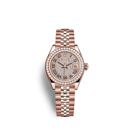 Rolex Lady-Datejust 28, 18kt Everose Gold and diamonds, Ref# 279135RBR-0022