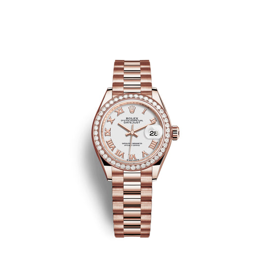 Rolex Lady-Datejust 28, 18kt Everose Gold and diamonds, Ref# 279135RBR-0023