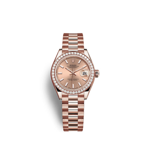 Rolex Lady-Datejust 28, 18kt Everose Gold and diamonds, Ref# 279135RBR-0025