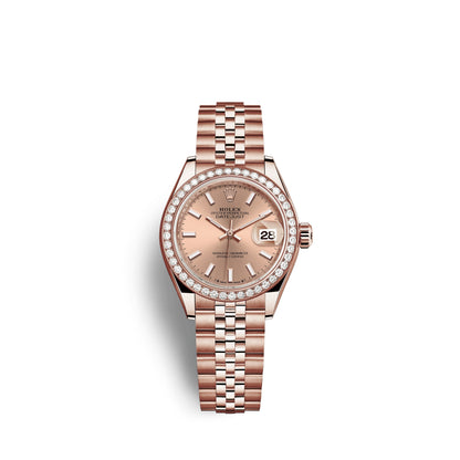 Rolex Lady-Datejust 28, 18kt Everose Gold and diamonds, Ref# 279135RBR-0026