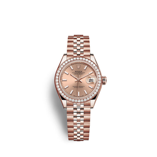 Rolex Lady-Datejust 28, 18kt Everose Gold and diamonds, Ref# 279135RBR-0026