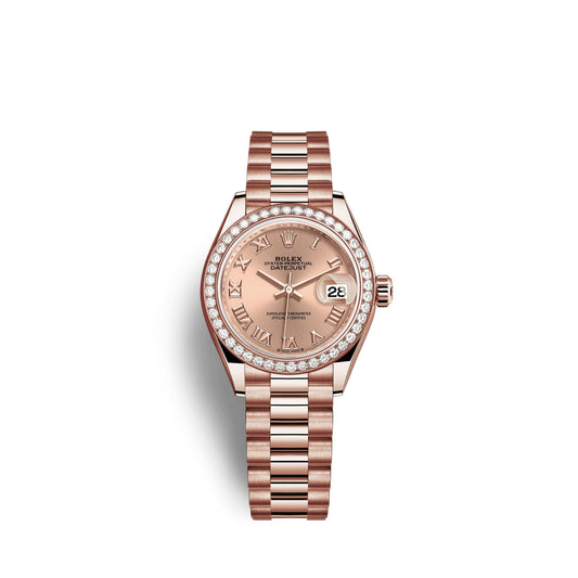 Rolex Lady-Datejust 28, 18kt Everose Gold and diamonds, Ref# 279135RBR-0027