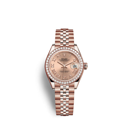 Rolex Lady-Datejust 28, 18kt Everose Gold and diamonds, Ref# 279135RBR-0028