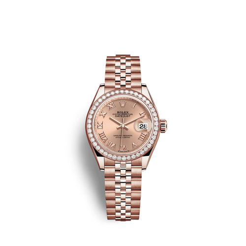 Rolex Lady-Datejust 28, 18kt Everose Gold and diamonds, Ref# 279135RBR-0028