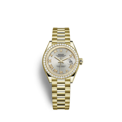 Rolex Lady-Datejust 28, 18kt Yellow Gold and diamonds, Ref# 279138RBR-0017