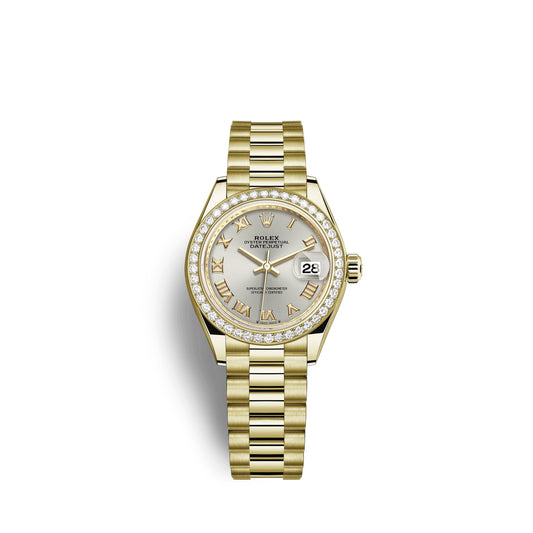Rolex Lady-Datejust 28, 18kt Yellow Gold and diamonds, Ref# 279138RBR-0017