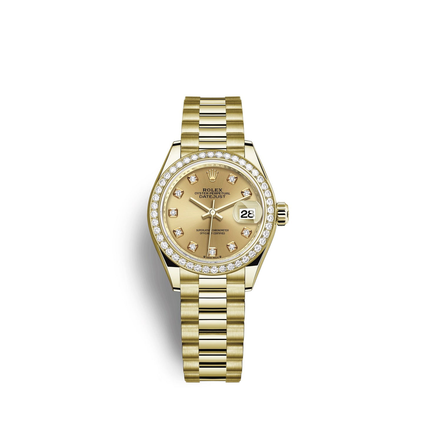 Rolex Lady-Datejust 28, 18kt Yellow Gold and diamonds, Ref# 279138RBR-0023