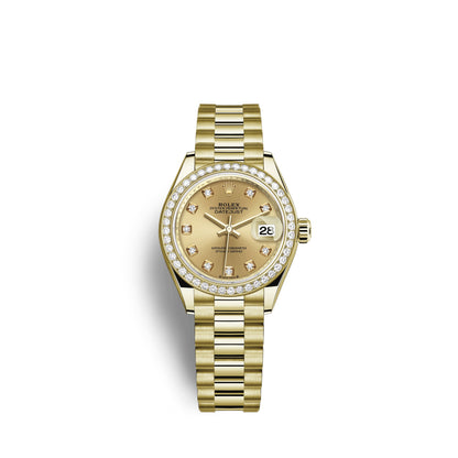 Rolex Lady-Datejust 28, 18kt Yellow Gold and diamonds, Ref# 279138RBR-0023