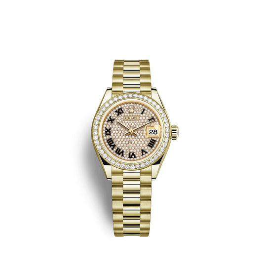 Rolex Lady-Datejust 28, 18kt Yellow Gold and diamonds, Ref# 279138RBR-0029
