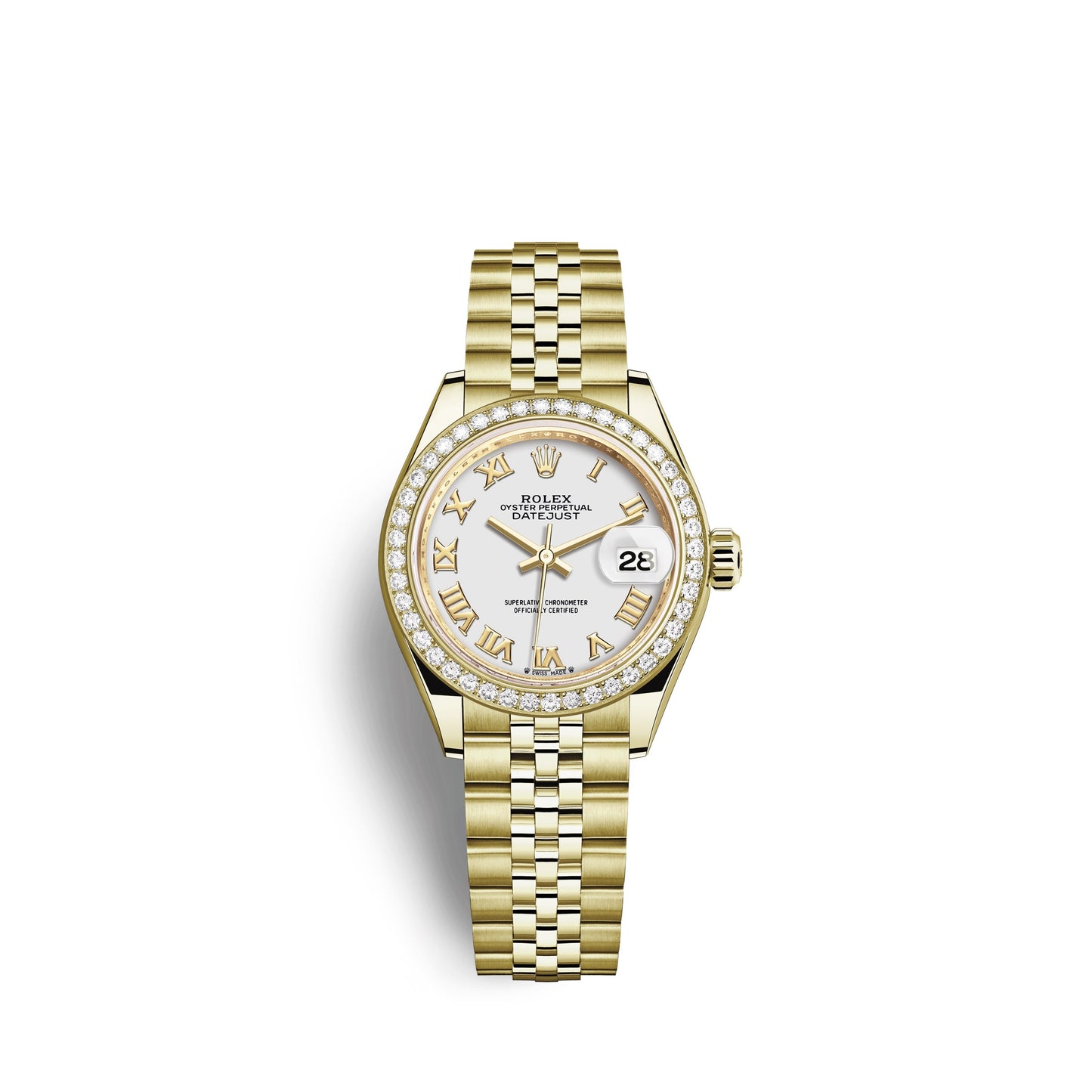 Rolex Lady-Datejust 28, 18kt Yellow Gold and diamonds, Ref# 279138RBR-0032