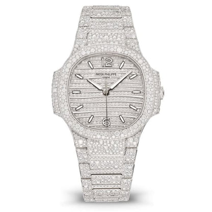 Patek Philippe Nautilus Haute Joaillerie Ladies Automatic Watch, 18K White Gold and Diamonds, 35,2mm, Ref# 7118/1450G-001
