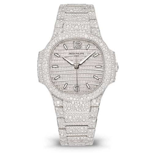 Patek Philippe Nautilus Haute Joaillerie Ladies Automatic Watch, 18K White Gold and Diamonds, 35,2mm, Ref# 7118/1450G-001