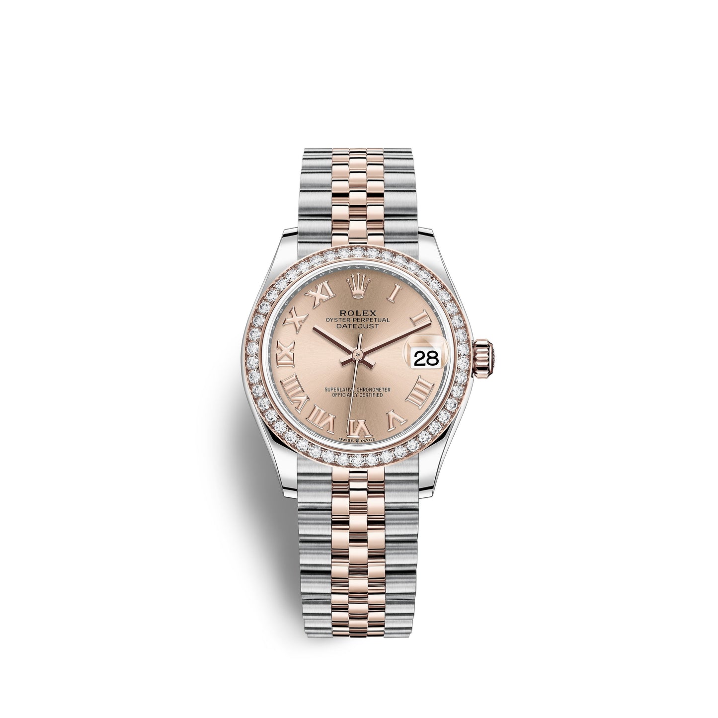 Rolex Datejust 31, Oystersteel, 18kt Everose Gold and diamonds, Ref# 278381RBR-0002
