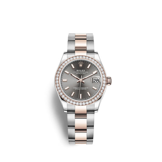 Rolex Datejust 31, Oystersteel, 18kt Everose Gold and diamonds, Ref# 278381RBR-0017