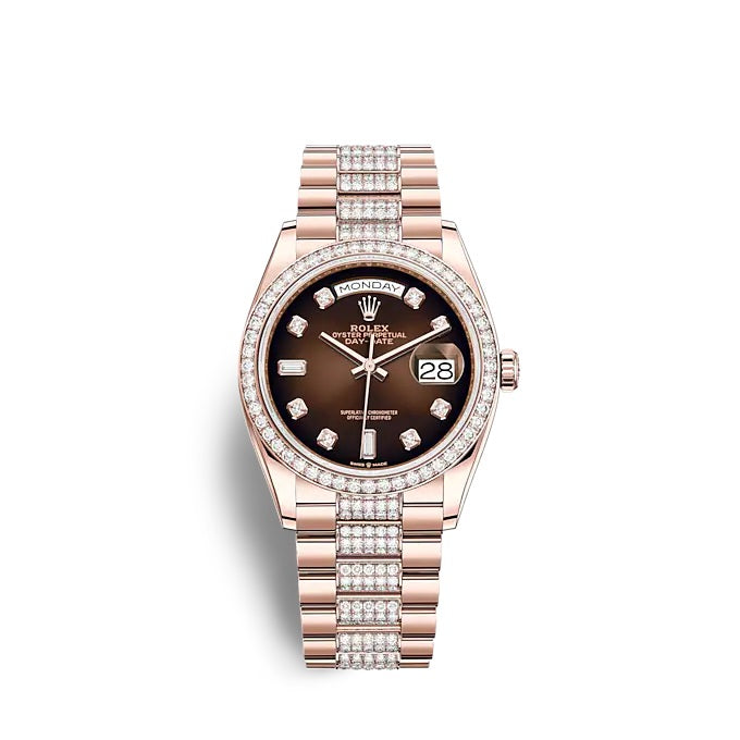 Rolex Day-Date 36 Everose gold Ref# 128345RBR-0041