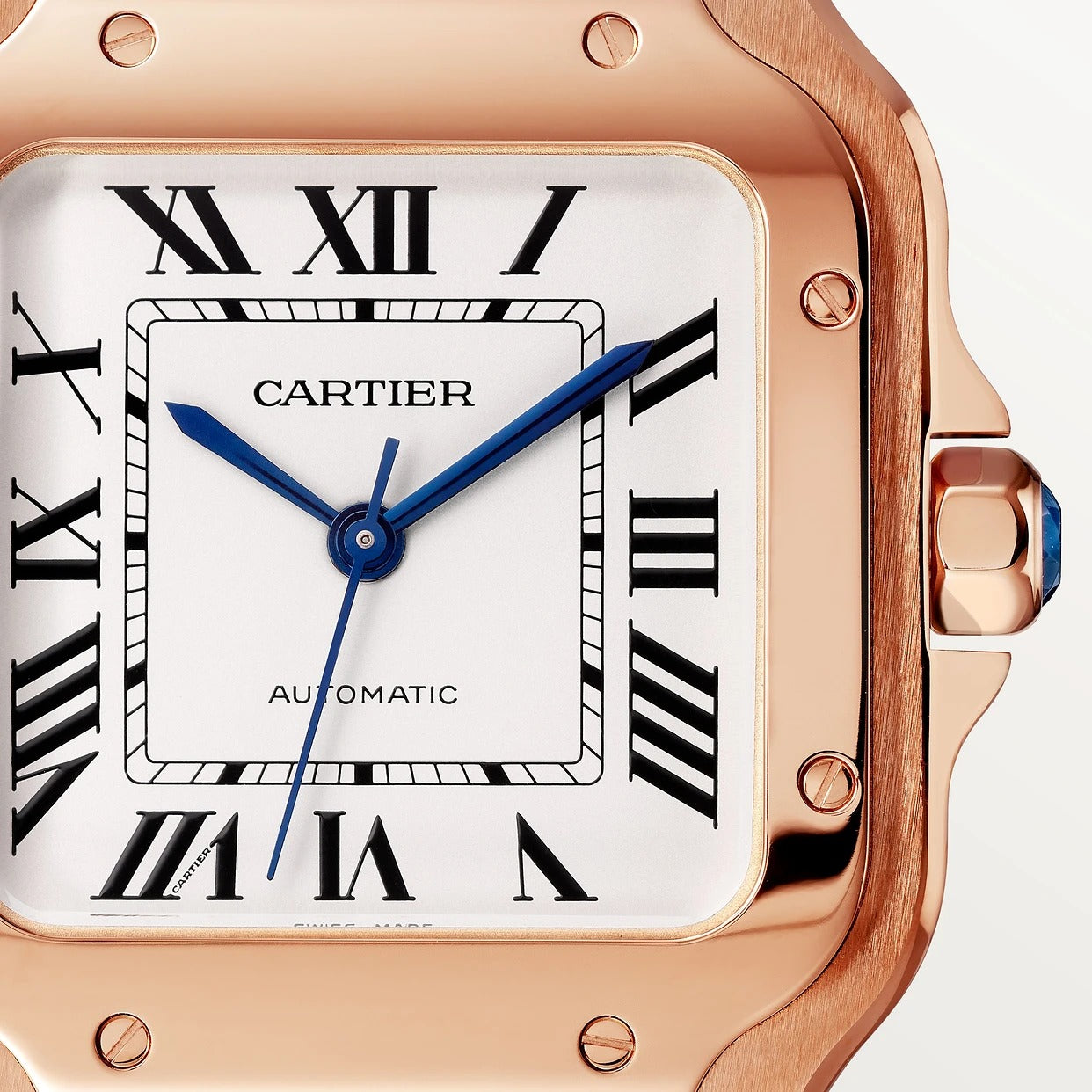 Unworn Cartier Santos de Cartier, 18k Rose Gold, 35.1mm, Ref# WGSA0031, box and papers
