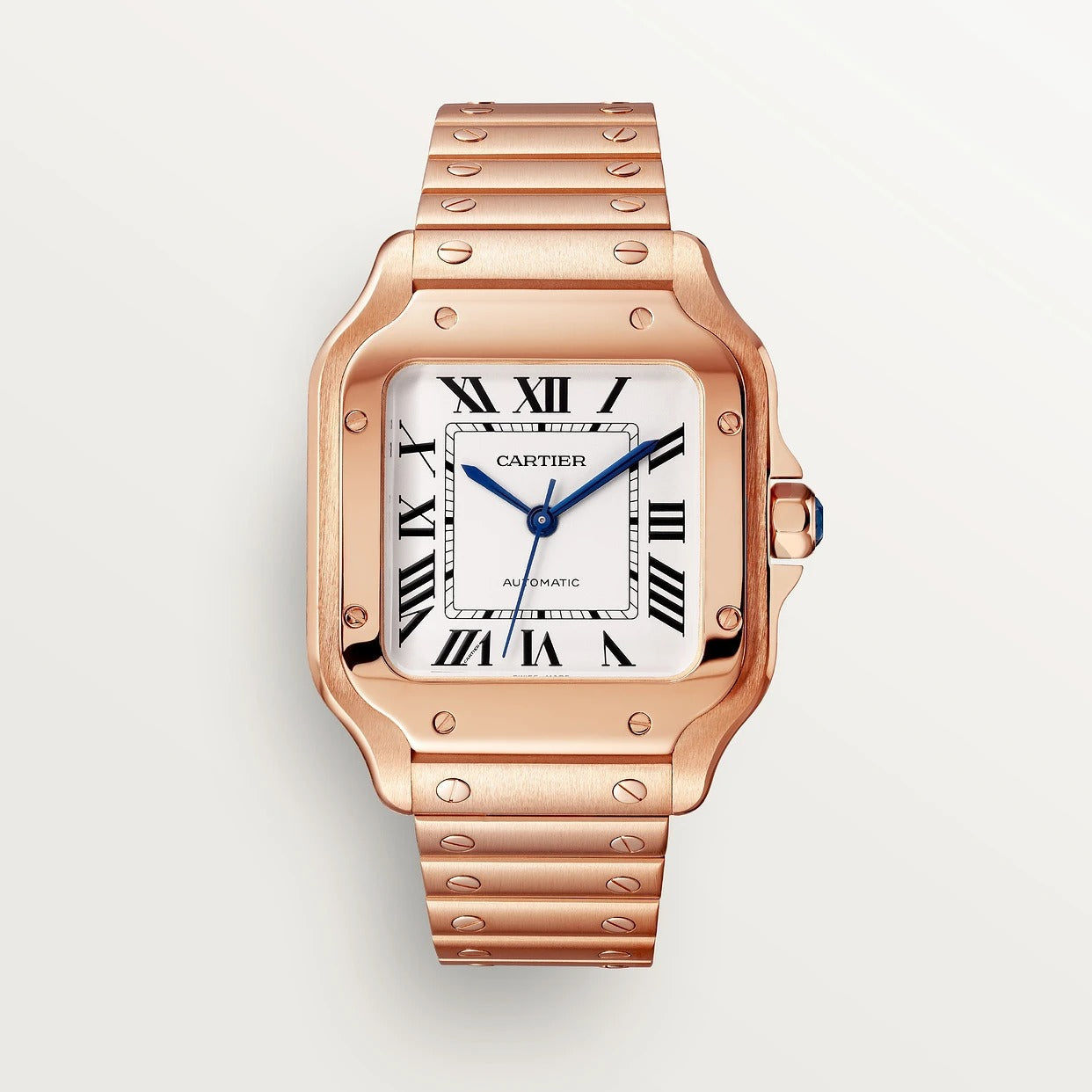 Unworn Cartier Santos de Cartier, 18k Rose Gold, 35.1mm, Ref# WGSA0031, box and papers
